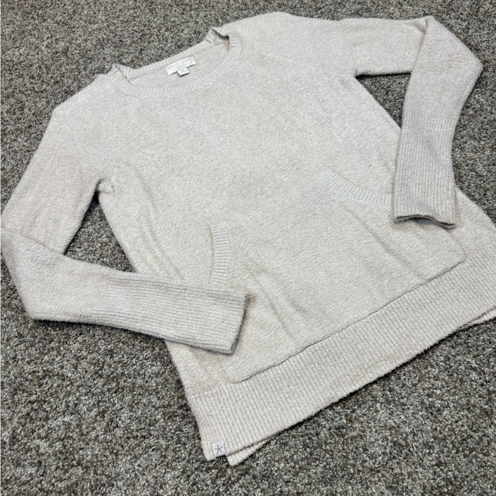 Barefoot Dreams Cream Crew Neck Sweater - Picture 1 of 2